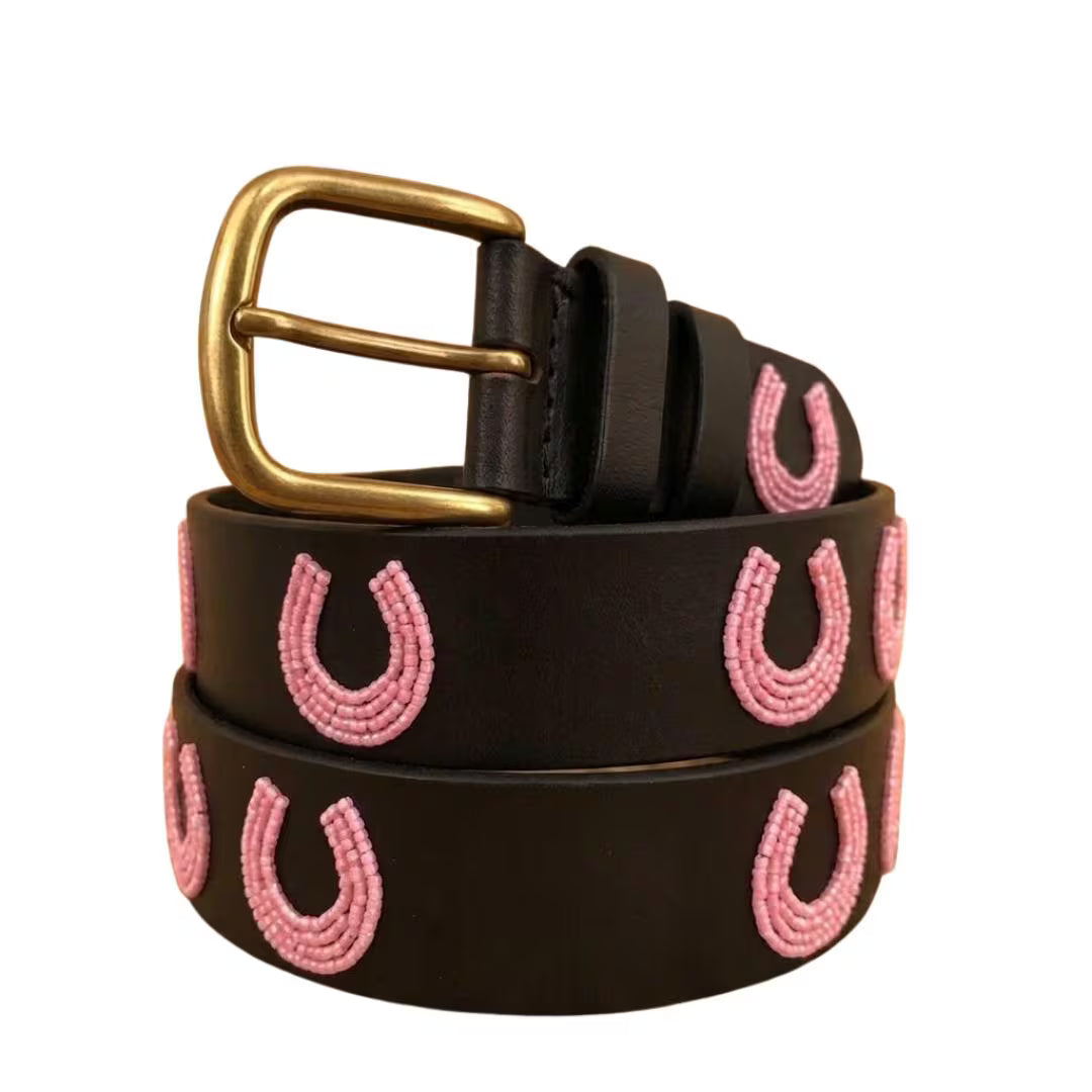 Handcrafted Maasai Belt - Pink Horseshoe Belt