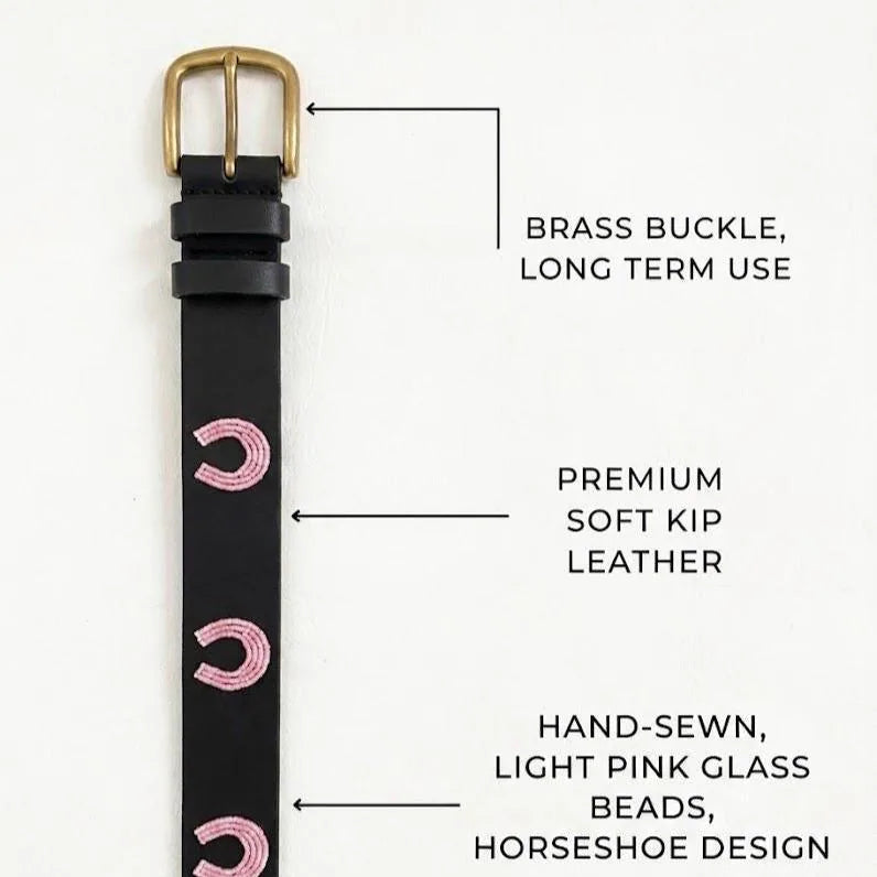 Handcrafted Maasai Belt - Pink Horseshoe Belt