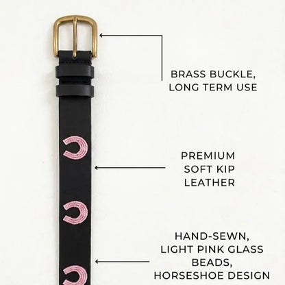 Handcrafted Maasai Belt - Pink Horseshoe Belt