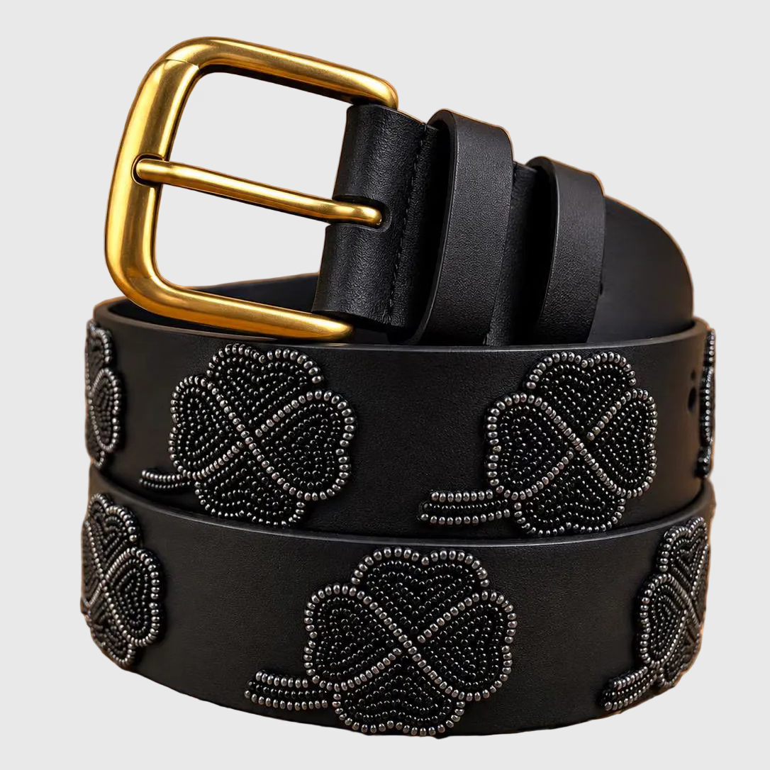 Handcrafted Maasai Belt - Black Shamrock