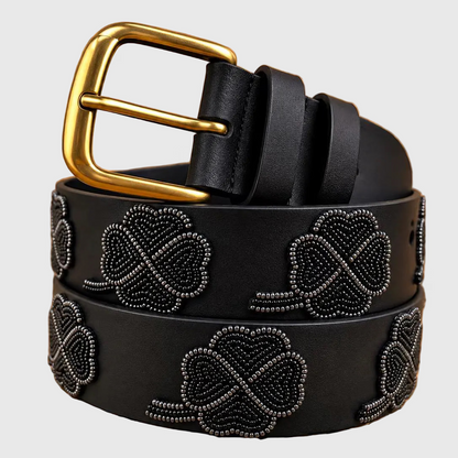 Handcrafted Maasai Belt - Black Shamrock