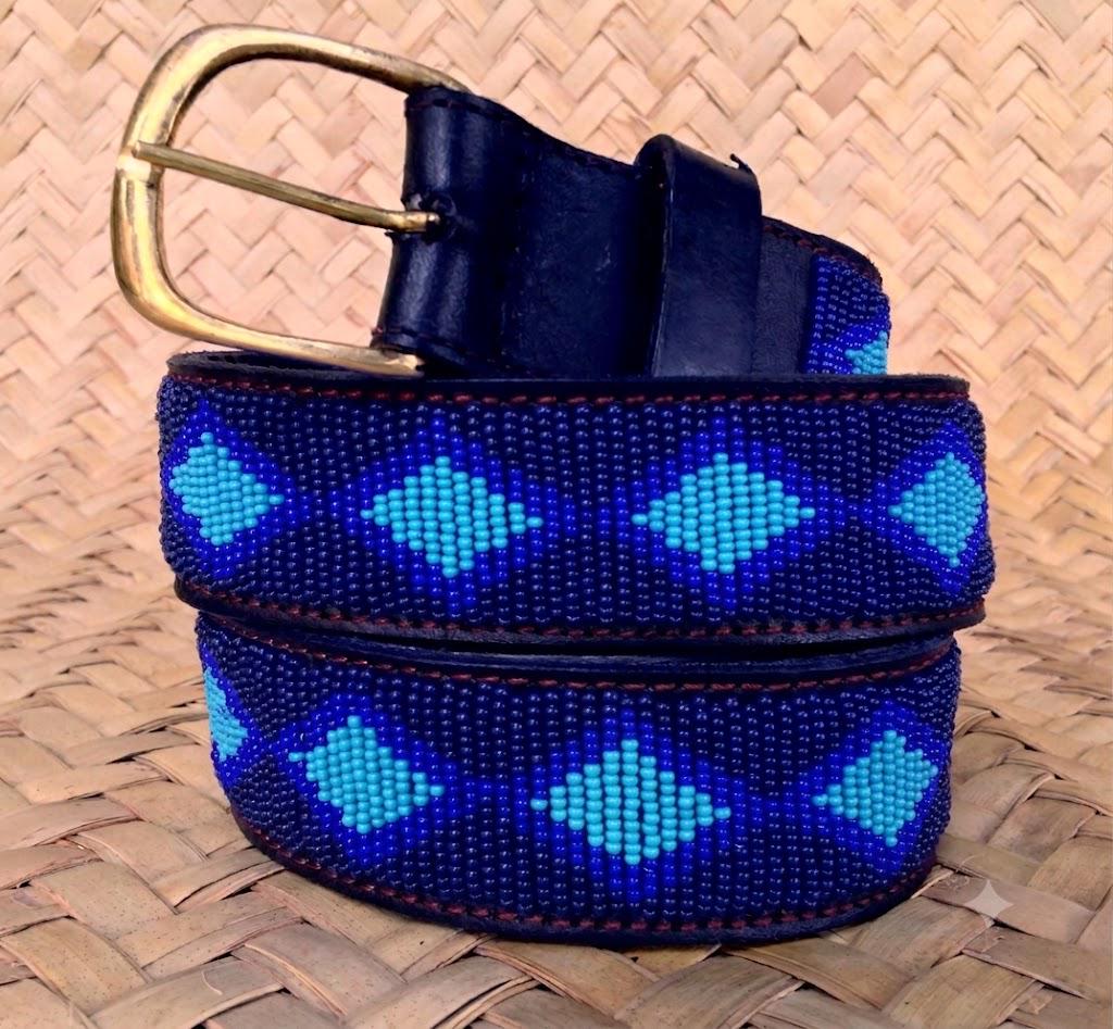 Handcrafted Maasai Belt - Midnight Blue Geometric