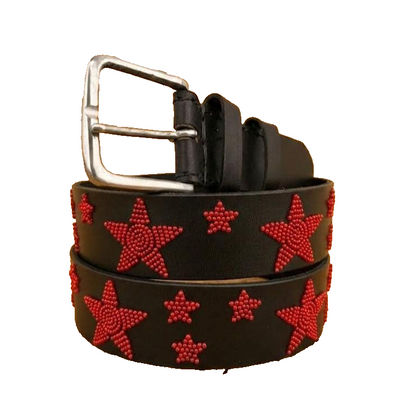 Handcrafted Maasai Belt - Red Stars