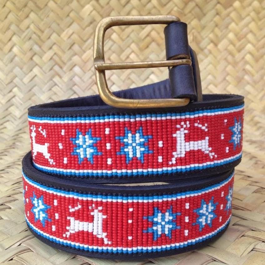 Handcrafted Maasai Belt - Christmas Reindeer