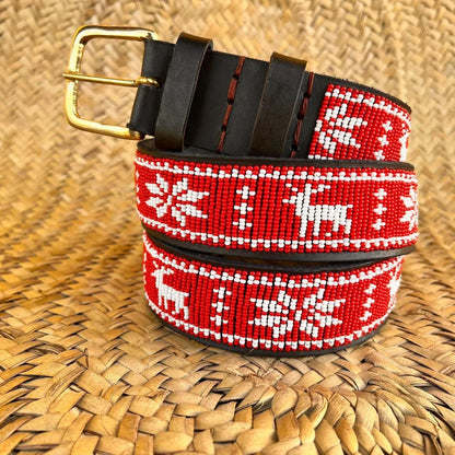 Handcrafted Maasai Belt - White Reindeer