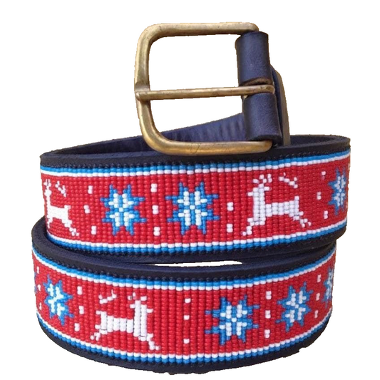 Handcrafted Maasai Belt - Christmas Reindeer