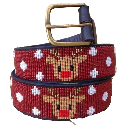 Handcrafted Maasai Belt - Rudolph Reindeer