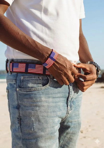 Handcrafted Maasai Belt - US Flag