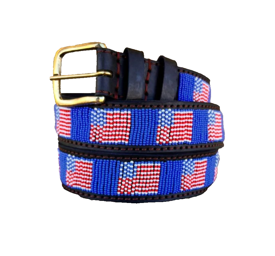 Handcrafted Maasai Belt - US Flag