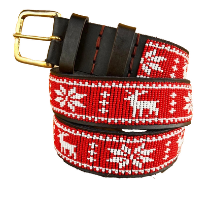 Handcrafted Maasai Belt - White Reindeer