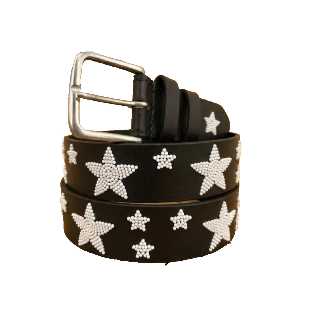Handcrafted Maasai Belt - White Stars
